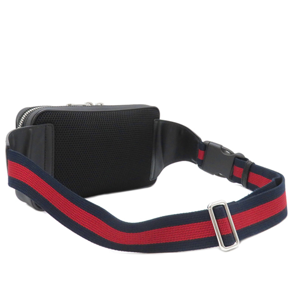 Gucci Bag Black Waist GG Canvas Supreme Silver Hardware